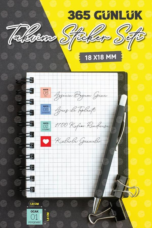 365 Günlük 2026 Takvimi Sticker Seti Planlayıcı Sticker To do list-T1520 - Image 1