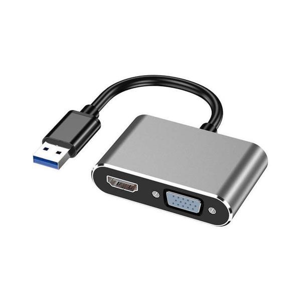 HD09 USB to HDMI VGA 1080P Çevirici Hub Adaptör - Image 1