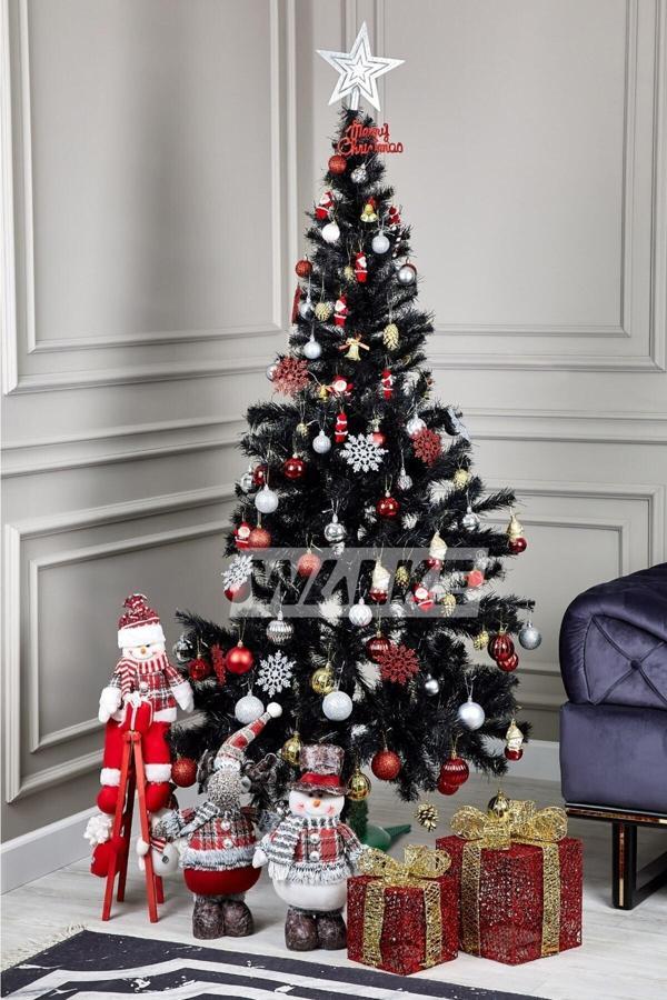 Waldern Luxury Yılbaşı Siyah Çam Ağacı 150 CM 260 Dal Plastik Ayaklı - Image 1