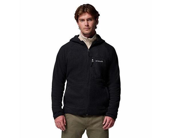 Columbia Fast Trek Overlay Hooded Full Zip Erkek Outdoor Polar Ceket 2135701010 Siyah - Image 1