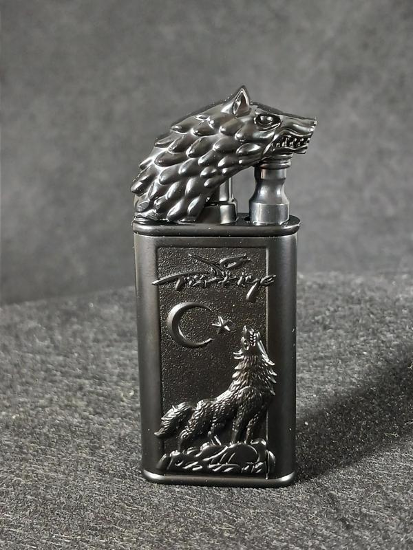 Bozkurt Başlı Kabartma Detaylı Gazlı Lüks Çakmak - Image 1