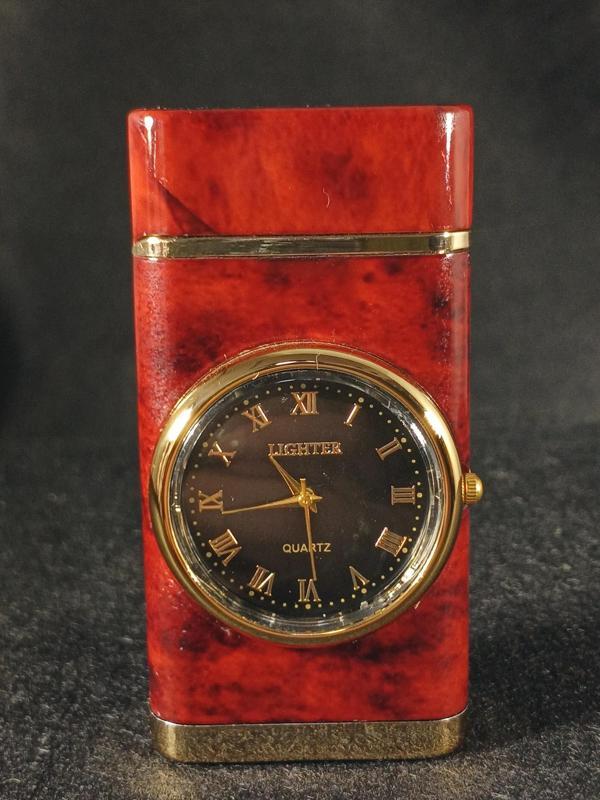 Şık mermer görünümlü saatli ışıklı çakmak - Image 1