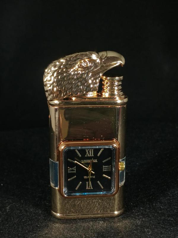 Kartal Başlı Lüks Saatli Gazlı Çakmak - Image 1