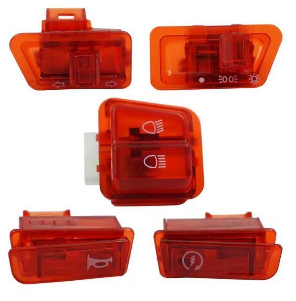 Mondial Düğme Seti (5Li) Kırmızı/Şeffaf Rs/Rmz/Ft - Image 1