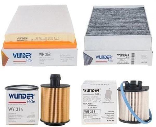 Opel Astra J 1.3 Dizel Periyodik Bakım Filtre Seti Wunder Marka - Image 1
