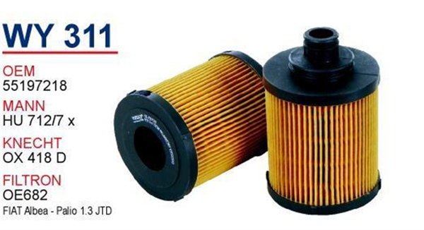 Opel Combo C 1.3 Dizel UFİ Tip Yağ Filtresi Wunder - Image 1