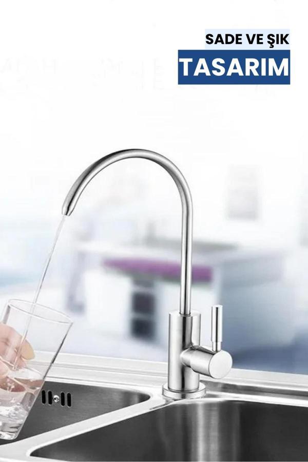 Paslanmaz Lüks Su Arıtma Musluğu | 360° Dönebilir • Kolay Montaj • Uzun Ömürlü (Üreticiden) - Image 1