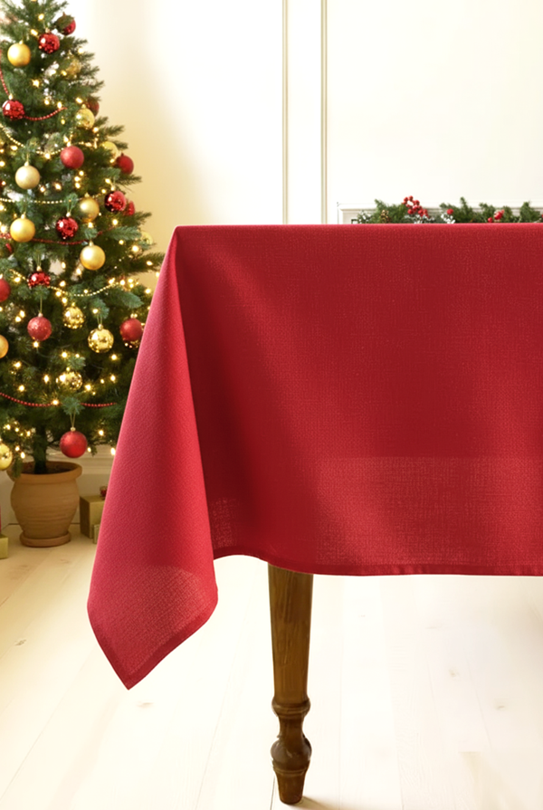 Red Rustic Masa Örtüsü Kırmızı 150x200cm - Image 1