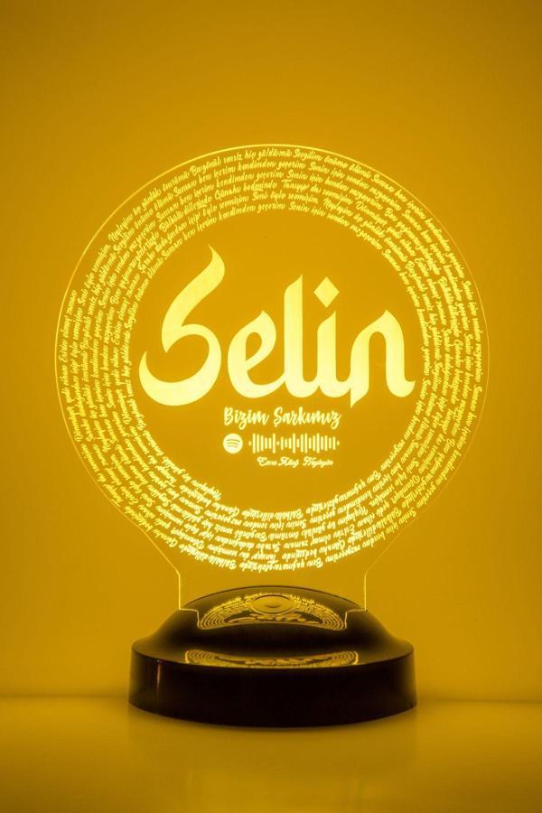 Şarkı Sözlü Spotify Kodlu İsimli Kişiye Özel Konsept Hediye 3 Boyutlu Led Lamba - Image 1