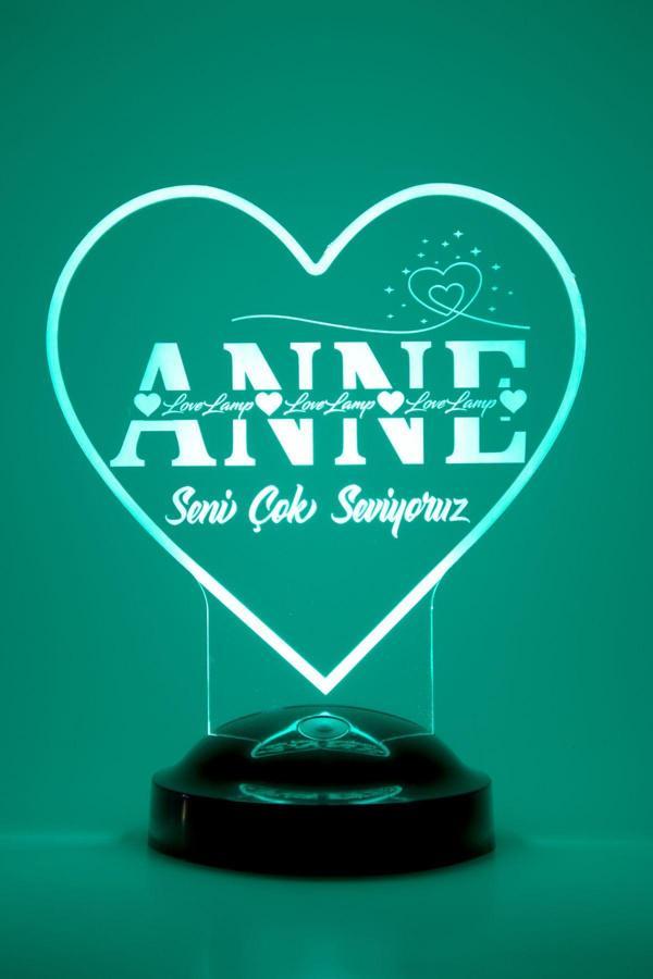 Anne Kalp Kişiye Özel Anneler Günü Konsept Hediye 3 Boyutlu Led Lamba - Image 1