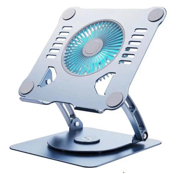 Ayarlanabilir Metal Laptop Standı Fanlı Notebook Tutucu Alüminyum Macbook Yükseltici - Image 1