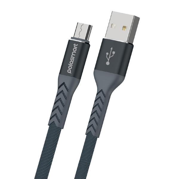Polosmart PBS407 Micro USB Şarj ve Data Kablosu 2.4 Amper  1.2 Metre Gri - Image 1