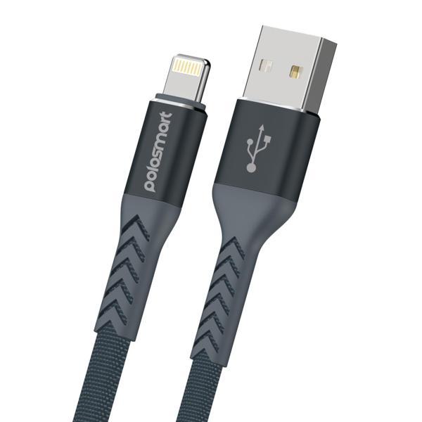 Polosmart PBS408 Lightning Şarj ve Data Kablosu 1.2 Metre Gri - Image 1