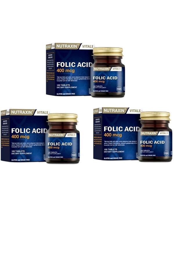 Folik Asit 400 Mcg 100 Tablet X3 - Image 1