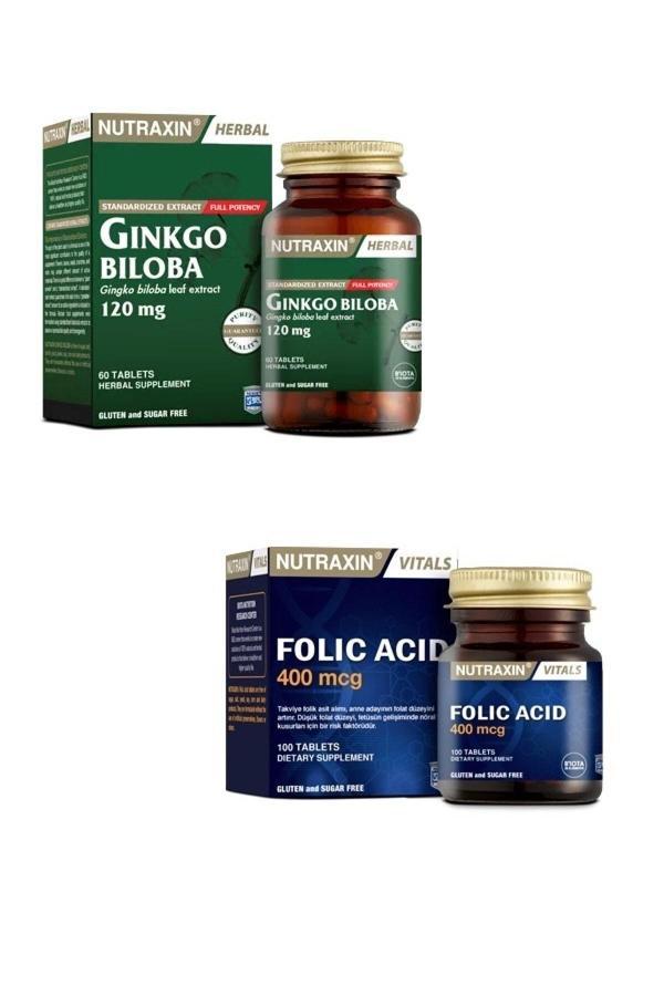Ginkgo Biloba 60 Tablet + Folik Asit Takviyesi 400 Mcg 100 Tablet - Image 1