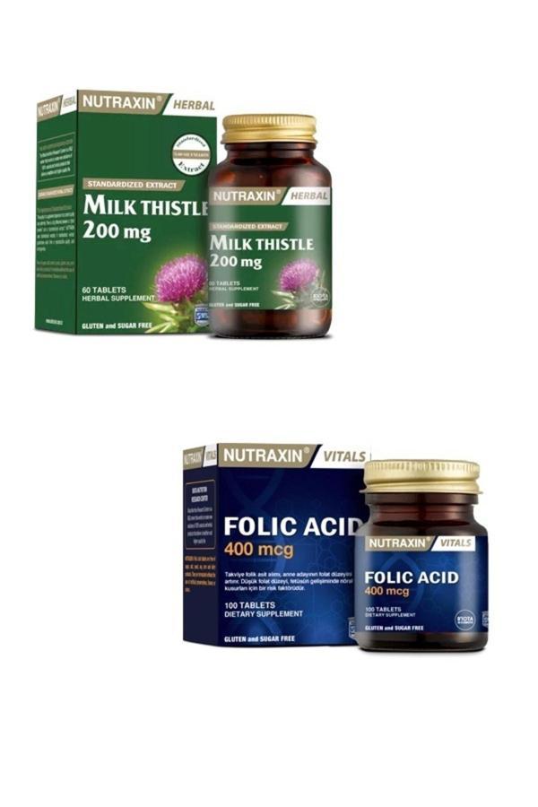 Milk Thistle 60 Tablet + Folik Asit Takviyesi 400 Mcg 100 Tablet - Image 1