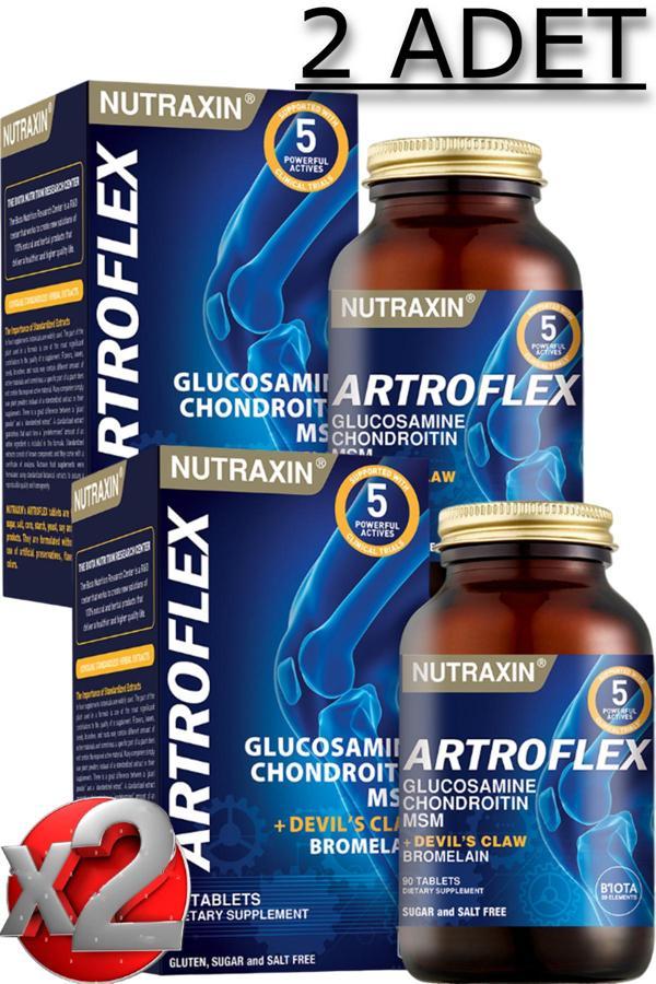 2 Adet Nutraxin Artroflex 90 Adet Tablet - (Glukozamin-MSM-Kondroitin-Bromelain-Şeytan Pençesi) - Image 1