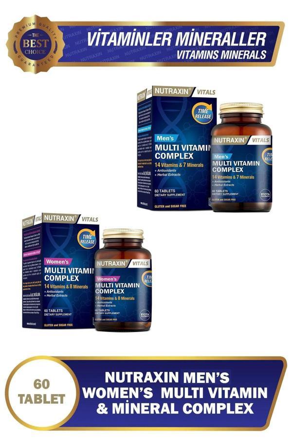NUTRAXİN Women's Multivitamin Complex ve Nutraxin NUTRAXİN Men's Multivitamin Complex - Image 1