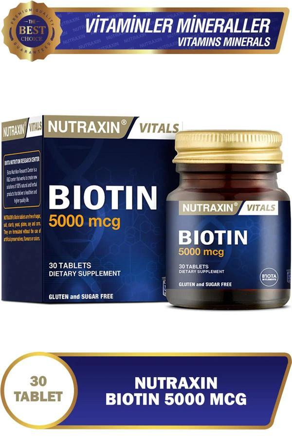 Biotin 5000 Mcg 30 Tablet 2'li - Image 1