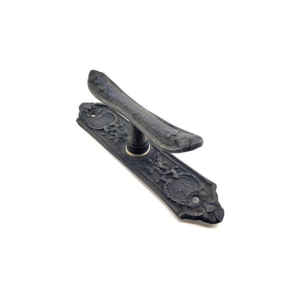 Antika Tarz Dekoratif Pirinç Çiçekli Pencere Kolu - 165x38 mm, Oksit - Image 1