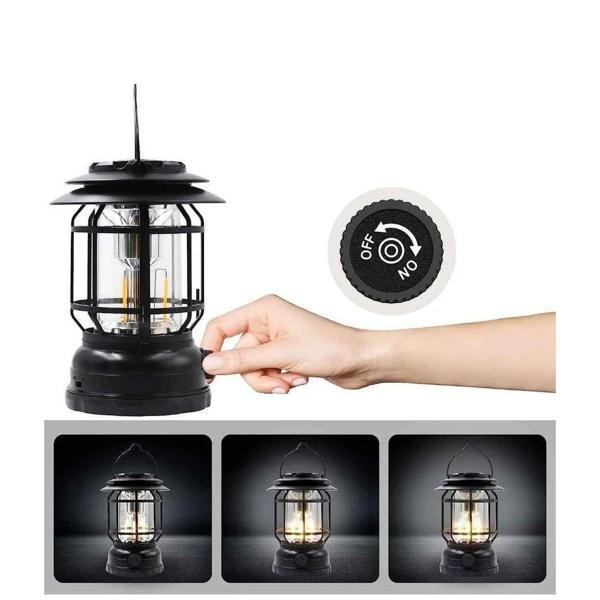 Bluetooth Hoparlör Özellikli Dimerli Led Kamp Lambası HS66 - Image 1