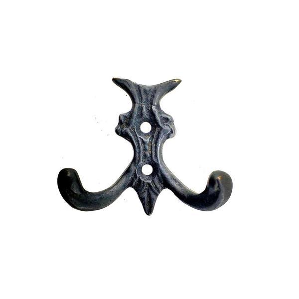 Antika Tarz Dekoratif Pirinç Koç Çiftli Askı - 50x55mm, Oksit - Image 1