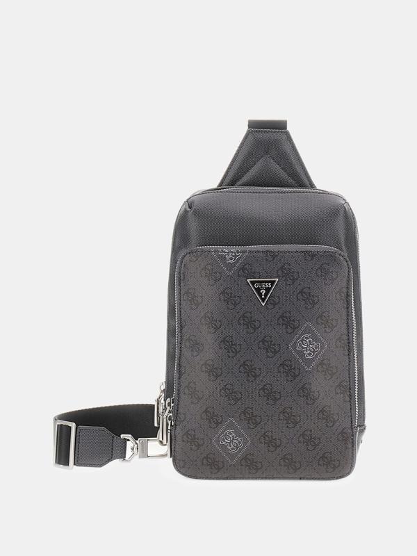 Guess Milano Erkek Siyah/Beyaz Çapraz Askılı Çanta HMMICTP5426-BWH - Image 1