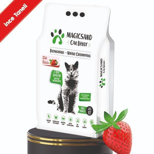 Magicsand Cat Litter Çilek Kokulu Kedi Kumu 20 lt İnce Taneli - Image 1