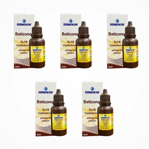 Dermokon Batikon Antiseptik Çözelti 50ml - 5 Adet - Image 1