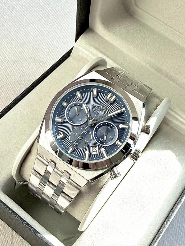 Ferro FM43022A-A3 Quartz Çelik Gri Lacivert Kadran 41 mm Erkek Kol Saati - Image 1