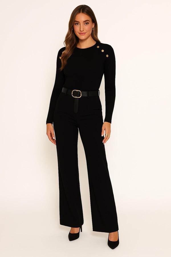 Fashion Friends Düğme Detaylı Kadın Bluz 25K0252K1 - Image 1