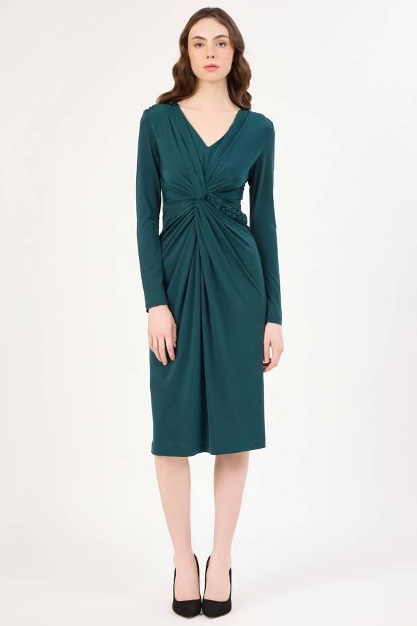 Fever Örgü Bant Detaylı Likralı Kadın Elbise 352116007 - Image 1