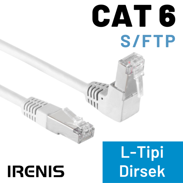 IRENIS 1 Metre CAT6 S/FTP Dirsek Kablo - Image 1
