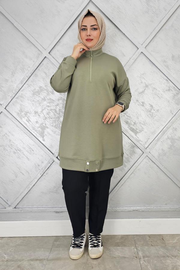 KADIN ÇIT ÇIT DETAYLI TESETTÜR TUNİK - Image 1