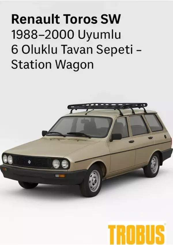 Renault Toros SW 1988-2000 Uyumlu 6 Oluklu Tavan Sepeti - Station Wagon - Image 1