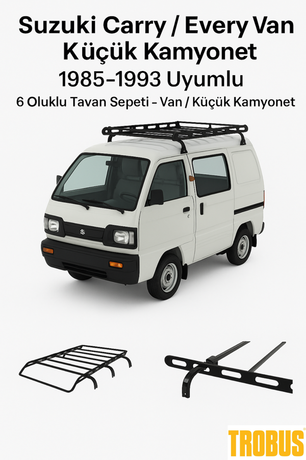Suzuki Carry / Every Van / Küçük Kamyonet 1985-1993 Uyumlu 6 Oluklu Tavan Sepeti - Image 1