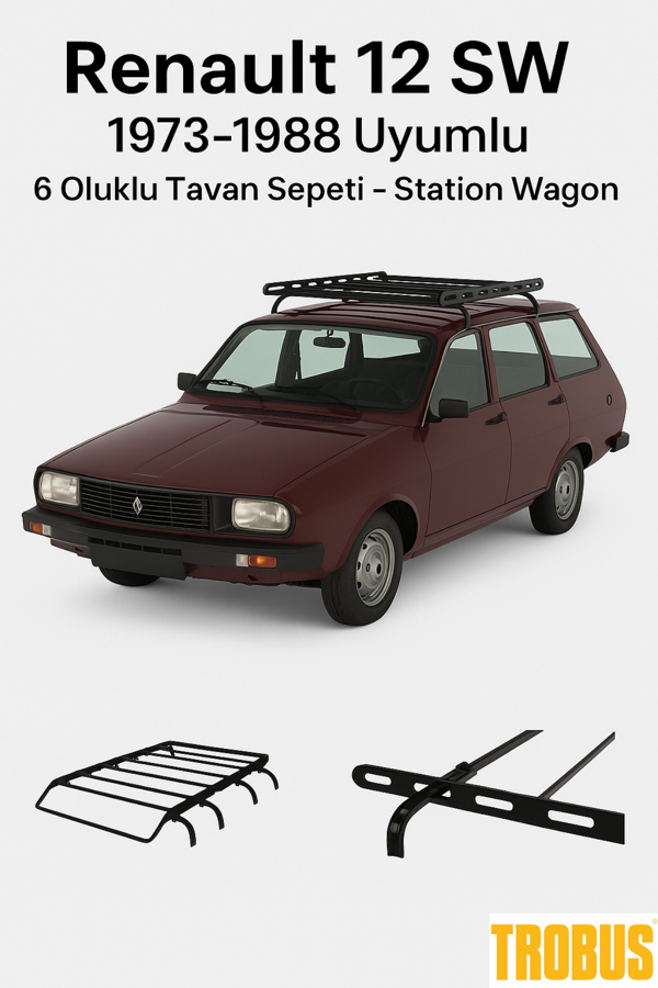 Renault 12 1971-1988 Uyumlu 6 Oluklu Tavan Sepeti - Sedan Kasa - Image 1
