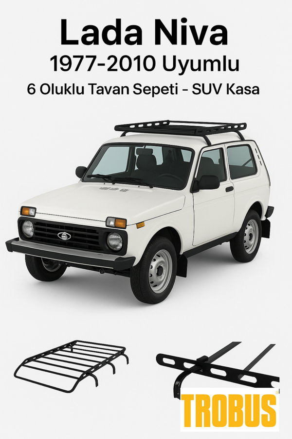 Lada Niva 1977-2010 Uyumlu 6 Oluklu Tavan Sepeti - SUV Kasa - Image 1