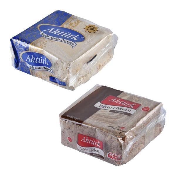 Aktürk Helva 500 gr Sade ve Kakaolu 2 li Paket - Image 1
