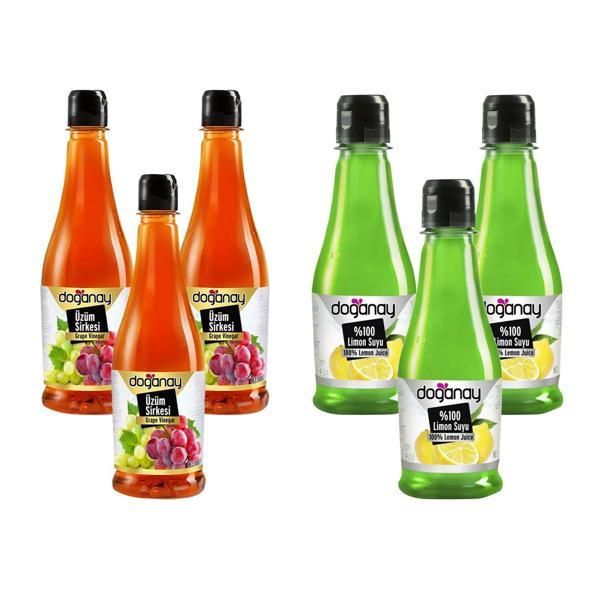 Doğanay %100 Limon Suyu 500 ml ve Üzüm Sirkesi 500 ml 6 li Karma Paket - Image 1