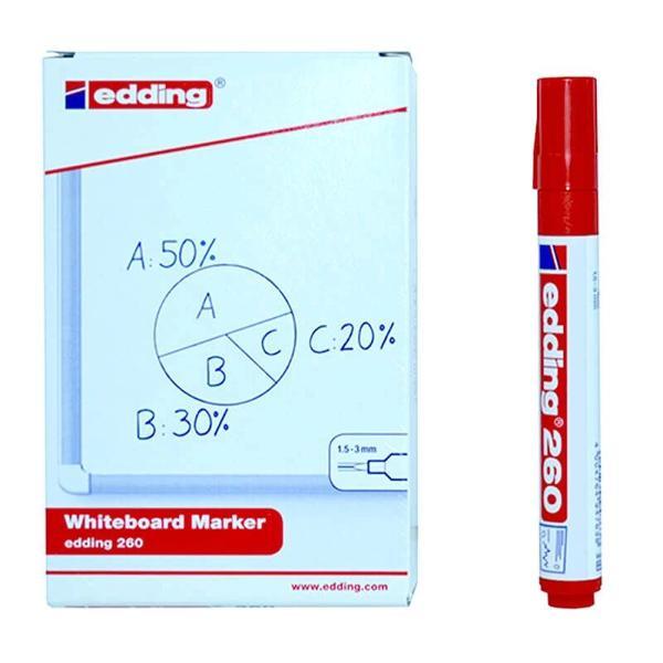 Supertrend 260 Whiteboard Marker Yazı Tahtası Kalemi 10'lu Kutu Kırmızı - Image 1