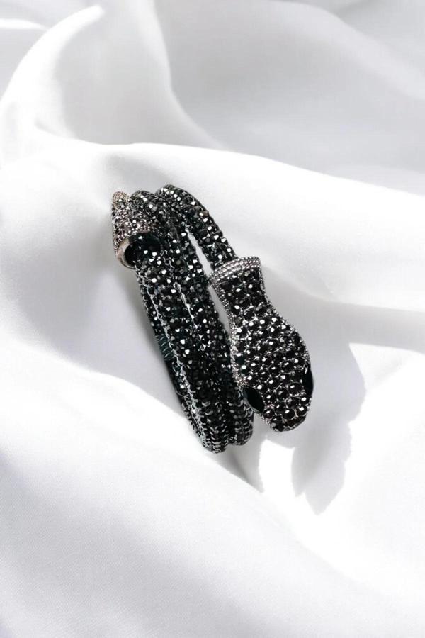 METALİZE CHOKER TAŞLI YILAN DOLAMALI BİLEKLİK - Image 1