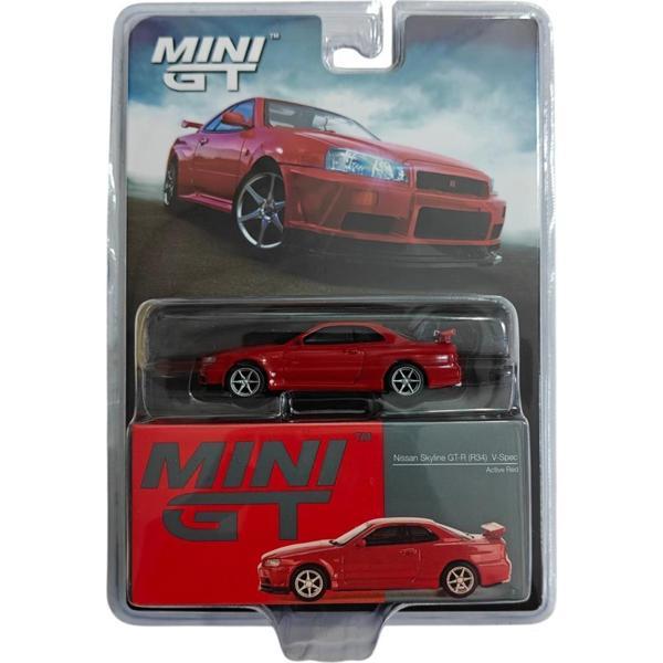 Mini GT 796 Nissan Skyline Gt-R (R34) V-Spec Active Red - Blister Paket - Image 1