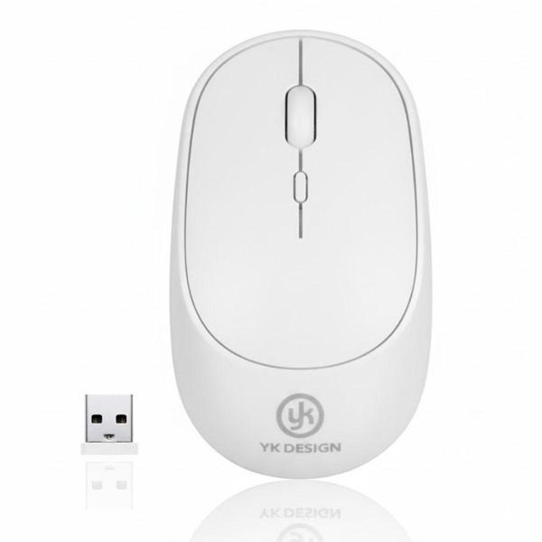 BUFFER® Beyaz Renkli Ergonomik Sessiz Kablosuz Mouse – USB Alıcılı, Ofis ve Oyun İçin Konforlu Bilgi - Image 1
