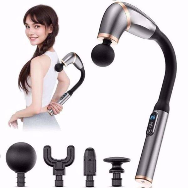 BUFFER® 4 Farklı Başlıklı Uzun Saplı Derin Doku Masaj Tabancası, Boyun, Omuz ve Sırt için Ergonomik  - Image 1