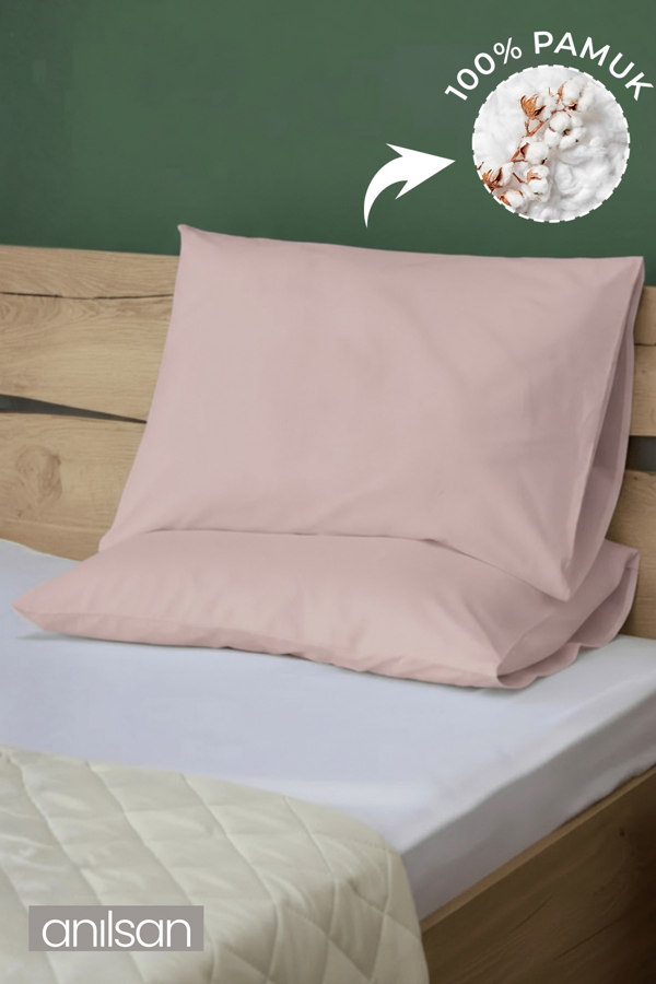 2'li Pudra Yastık Kılıfı – 50x70 Cm, %100 Pamuk - Image 1