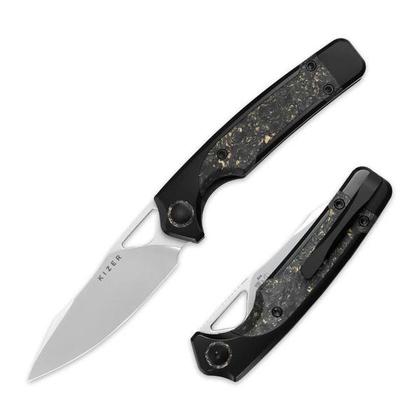 Ara | S45VN | Titanium & Carbon Fiber Gold Flake | Ki3729A1 - Image 1