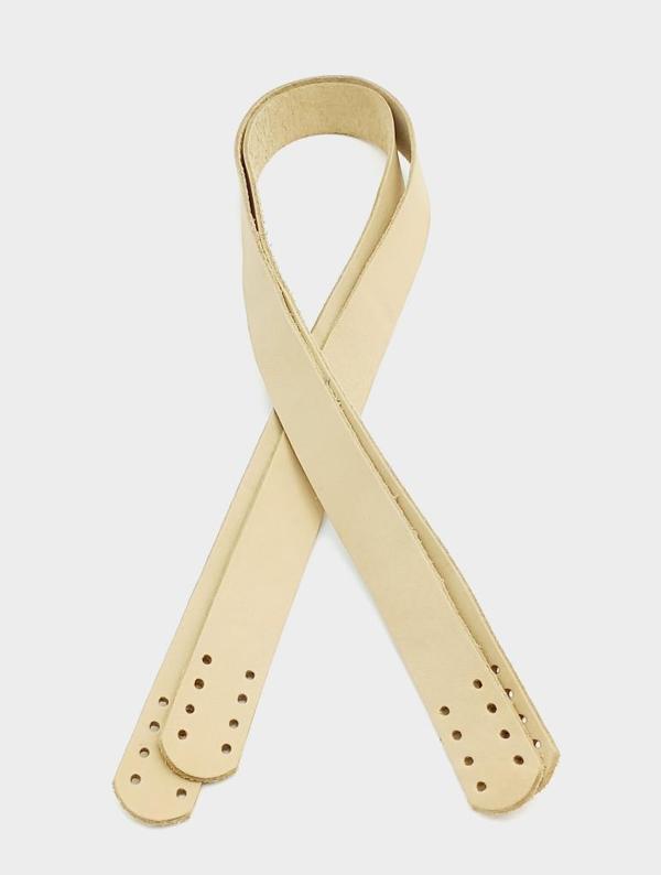 Çanta Aksesuar Ham Doğal Renk Gerçek Deri 70X2.3 Cm Çift Sap - Image 1