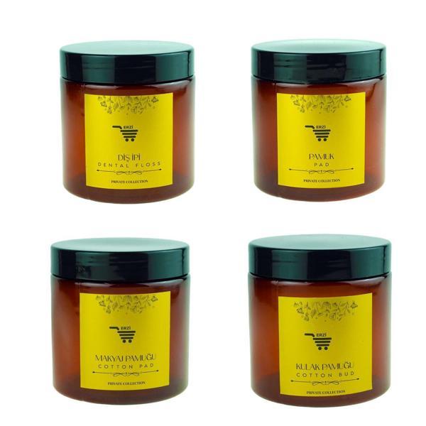 Organizer 4lü Kapaklı Kutu 500ml Set Banyo Düzenleyici Kutular - Image 1