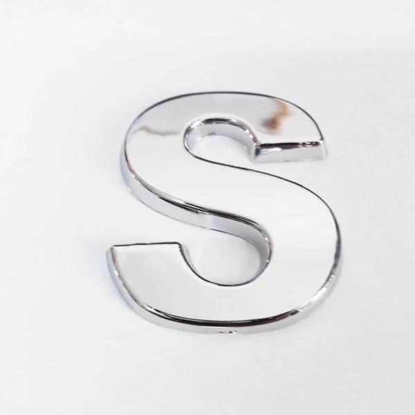 Cemax S Harfi  3,75 cm Krom Yapışkanlı - Image 1